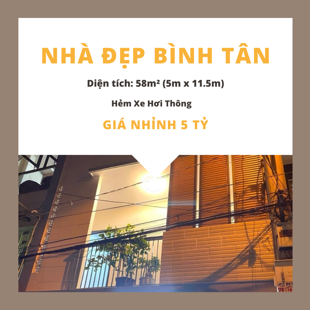 Nhà sang trọng Bình Tân, giáp quận 6, 58m², 3 tầng – Giá chỉ nhỉnh 5 tỷ