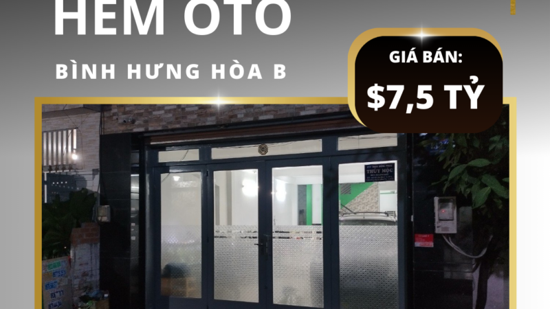 Bán nhà đúc 3,5 tấm – 5,5m x 18m – Hẻm xe hơi, Bình Hưng Hòa B, Bình Tân