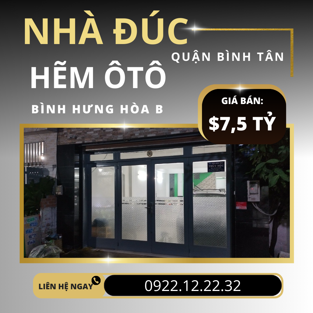 Bán nhà đúc 3,5 tấm – 5,5m x 18m – Bình Hưng Hòa B, Bình Tân