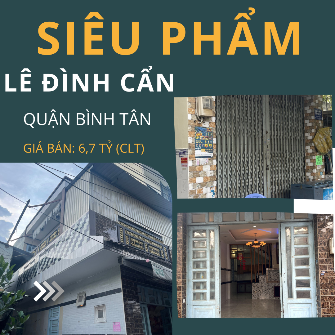 Bán nhà hẻm Lê Đình Cẩn – Ngay góc bia truyền thống, gần chợ Lê Đình Cẩn