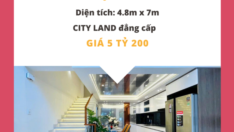 Nhà phố tuyệt đẹp CITY LAND – Đầu tư không thể bỏ qua